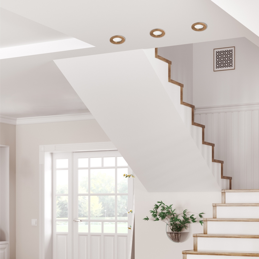LED Ugradbena svjetiljka WOODY SPOT LED/5,5W/230V 4000K orah ø 10 cm