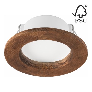 LED Ugradbena svjetiljka WOODY SPOT LED/5,5W/230V 4000K trešnja ø 10 cm