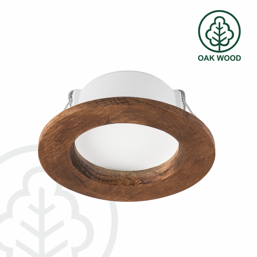 LED Ugradbena svjetiljka WOODY SPOT LED/5,5W/230V 4000K trešnja ø 10 cm