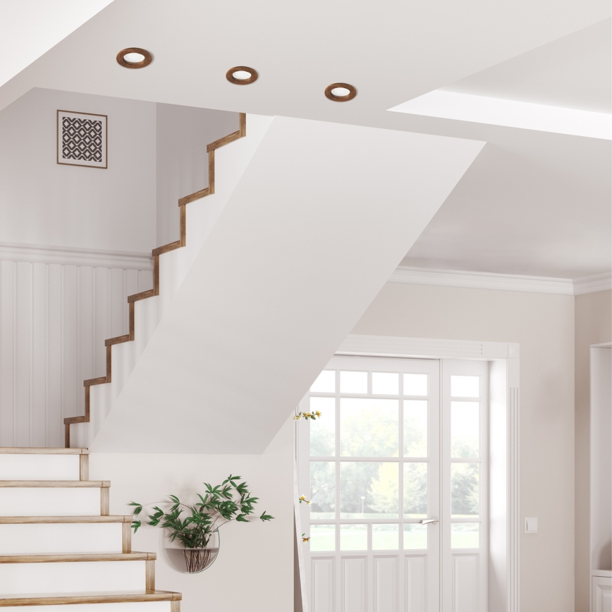 LED Ugradbena svjetiljka WOODY SPOT LED/5,5W/230V 4000K trešnja ø 10 cm