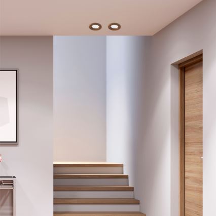 LED Ugradbena svjetiljka WOODY SPOT LED/5,5W/230V 4000K trešnja ø 10 cm