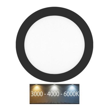 LED Ugradbena svjetiljka za kupaonicu LADA LED/18W/230V 3000/4000/6000K pr. 22 cm IP44 crna