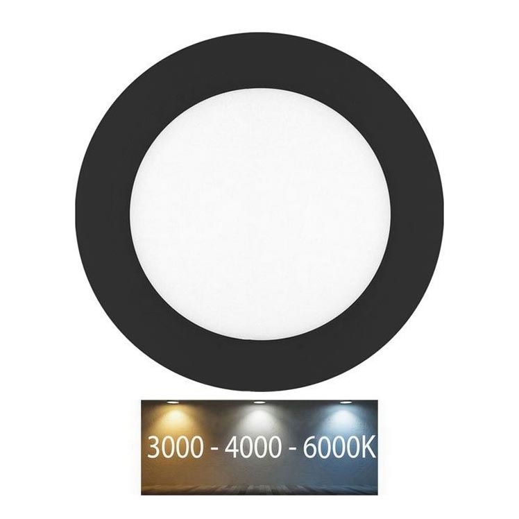 LED Ugradbena svjetiljka za kupaonicu LADA LED/6W/230V 3000/4000/6000K pr. 12 cm IP44 crna