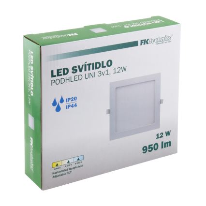 LED Ugradbena svjetiljka za kupaonicu LED/12W/230V 3000/4000/6000K IP44