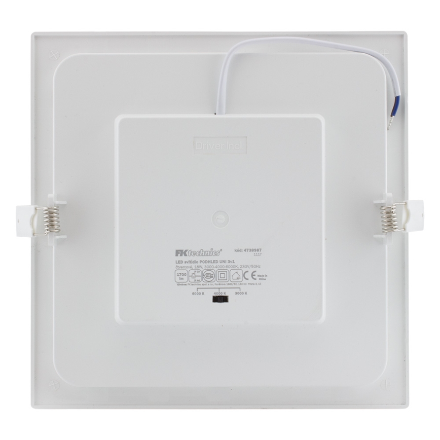 LED Ugradbena svjetiljka za kupaonicu LED/18W/230V 3000/4000/6000K IP44