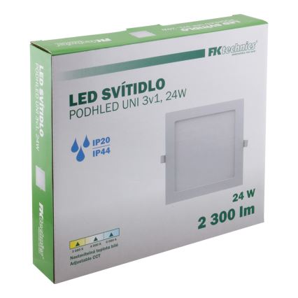 LED Ugradbena svjetiljka za kupaonicu LED/24W/230V 3000/4000/6000K IP44