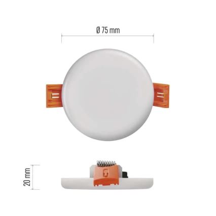 LED Ugradbena svjetiljka za kupaonicu LED/6W/230V IP65