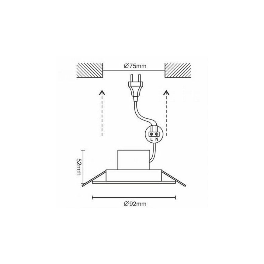 LED Ugradbena svjetiljka za kupaonicu LED/7W/230V 4000K bijela IP44