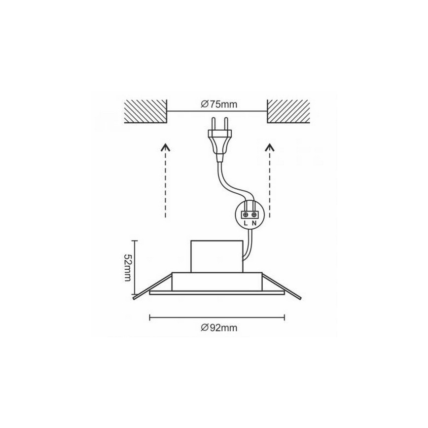 LED Ugradbena svjetiljka za kupaonicu LED/7W/230V 4000K srebrna IP44