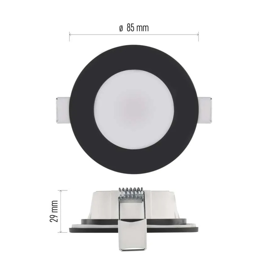 LED Ugradbena svjetiljka za kupaonicu LORI LED/4,5W/230V IP65 2700/4000K pr. 8,5 cm crna