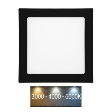 LED Ugradbena svjetiljka za kupaonicu RAFA LED/18W/230V 3000/4000/6000K 22x22 cm IP44 crna