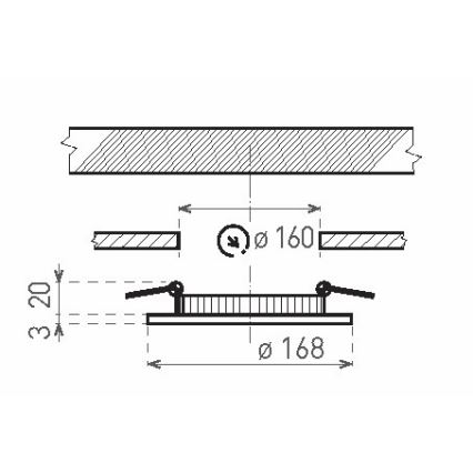 LED Ugradbena svjetiljka za kupaonicu VEGA LED/18W/230V 2800K pr. 22,5 cm IP44 snježno bijela