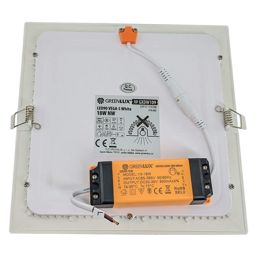 LED Ugradbena svjetiljka za kupaonicu VEGA LED/18W/230V 3800K 22,5 cm IP44