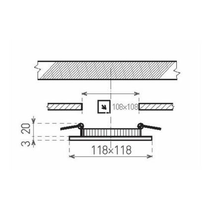 LED Ugradbena svjetiljka za kupaonicu VEGA LED/6W/230V 2800K 11,8 cm IP44