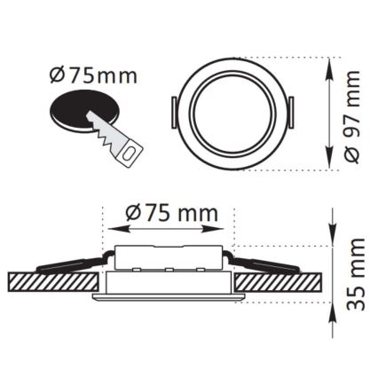 LED Ugradbena svjetiljka ZOE LED/4,8W/230V bijela