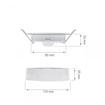 LED ugradna stropna svjetiljka ALGINE 2u1 LED/6W/230V 3000K bijela