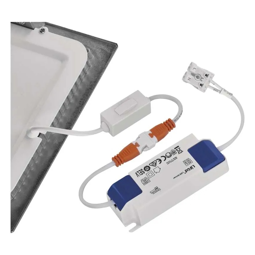 LED ugradna stropna svjetiljka NEXXO LED/18W/230V 3000/3500/4000K srebrna 22,5x22,5 cm