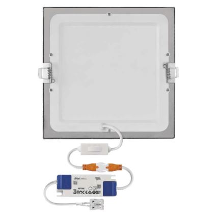 LED ugradna stropna svjetiljka NEXXO LED/18W/230V 3000/3500/4000K srebrna 22,5x22,5 cm