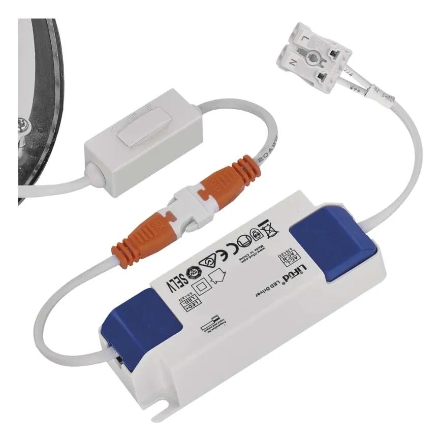 LED ugradna stropna svjetiljka NEXXO LED/7W/230V 3000/3500/4000K srebrna Ø 12 cm