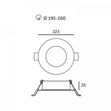 LED ugradna stropna svjetiljka SIGARO LED/24W/230V 3000/4000/6500K Ø 22 cm bijela