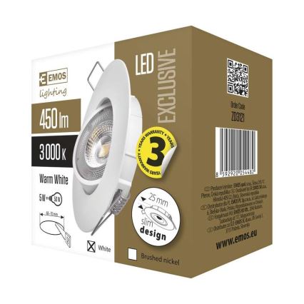 LED Ugradna svjetiljka EXCLUSIVE LED/5W/230V 3000 K bijela