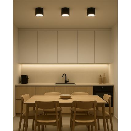 LED ugradna svjetiljka LED/10W/230V 3000/4000/6400K promjer 12 cm crna