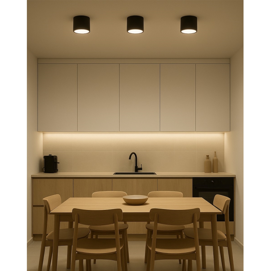 LED ugradna svjetiljka LED/10W/230V 3000/4000/6400K promjer 12 cm crna