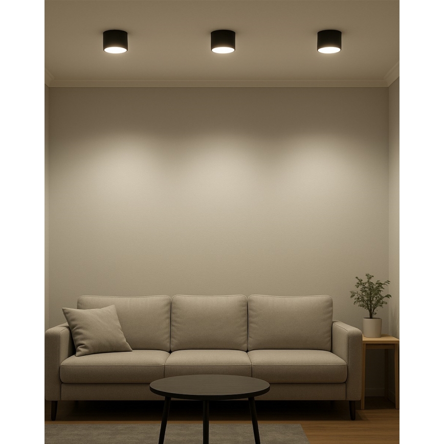 LED ugradna svjetiljka LED/10W/230V 3000/4000/6400K promjer 12 cm crna