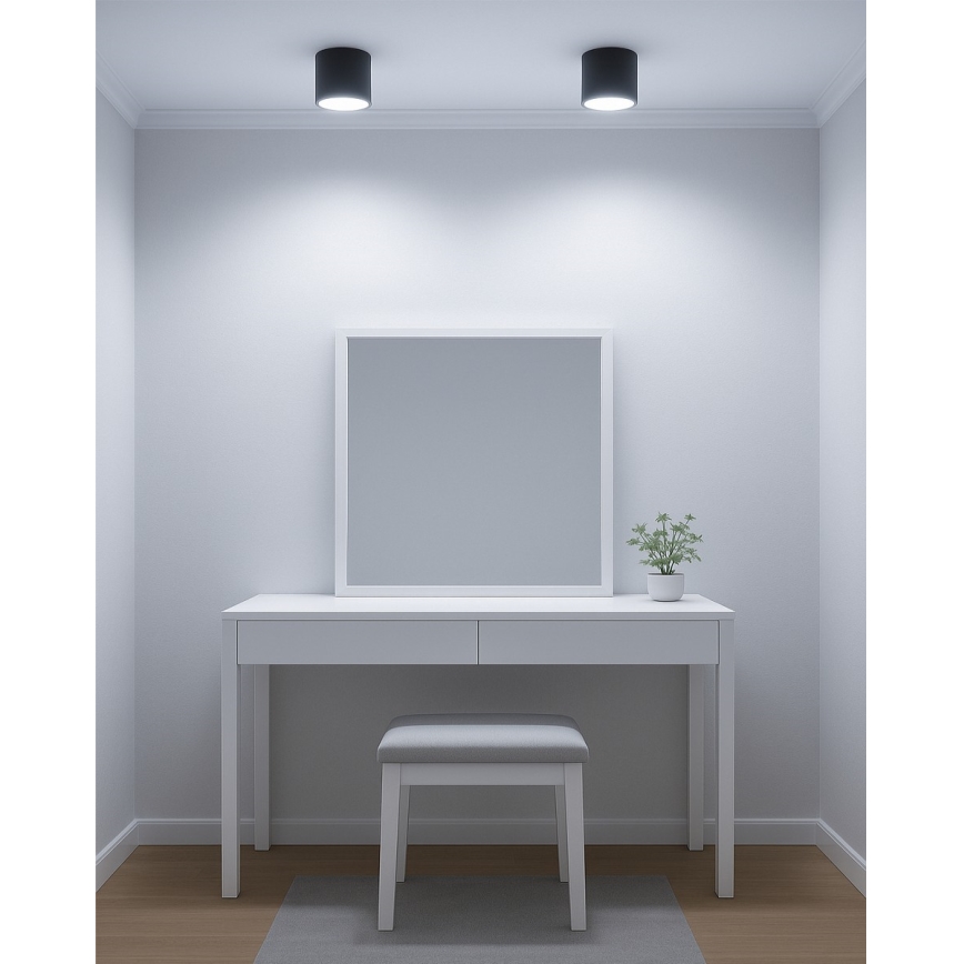 LED ugradna svjetiljka LED/10W/230V 3000/4000/6400K promjer 12 cm crna