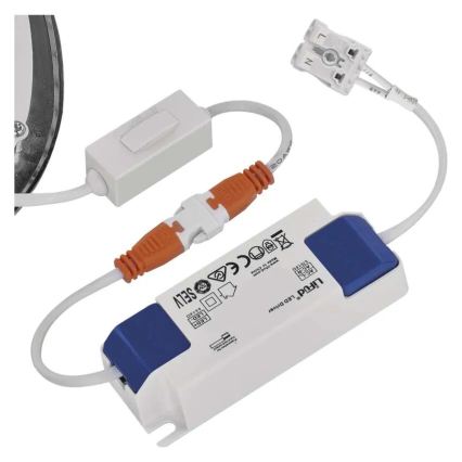 LED ugradna svjetiljka NEXXO LED/12,5W/230V 3000/3500/4000K srebrna, promjer 17 cm