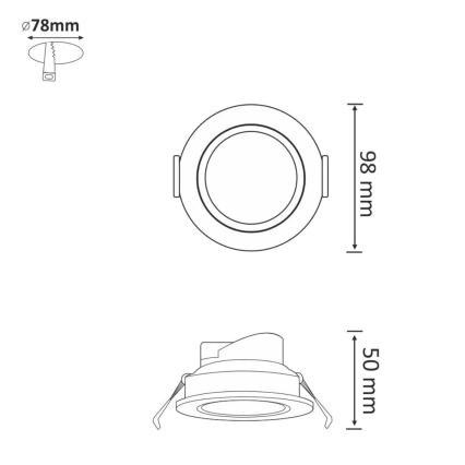 LED Ugradna svjetiljka VENUS LED/7W/230V srebrna okruglo