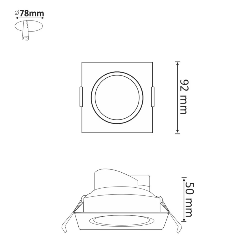LED Ugradna svjetiljka VENUS LED/7W/230V srebrna uglate
