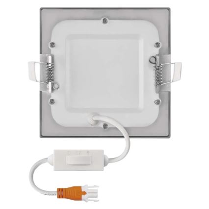 LED ugradno stropno svjetlo NEXXO LED/7W/230V 3000/3500/4000K srebrno 12x12 cm