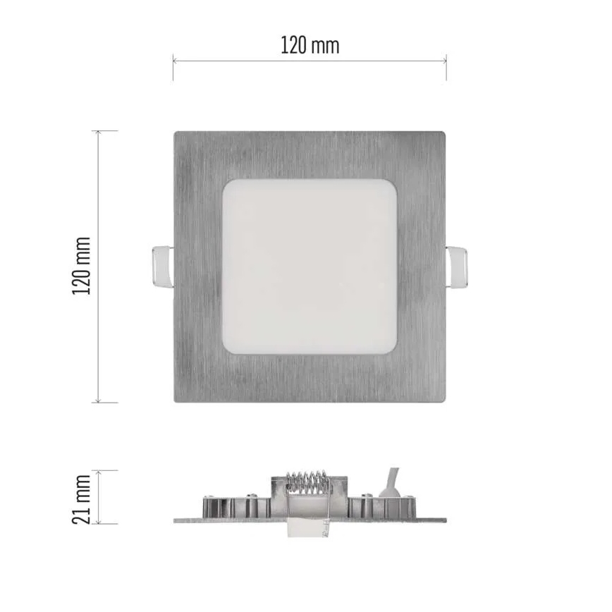 LED ugradno stropno svjetlo NEXXO LED/7W/230V 3000/3500/4000K srebrno 12x12 cm