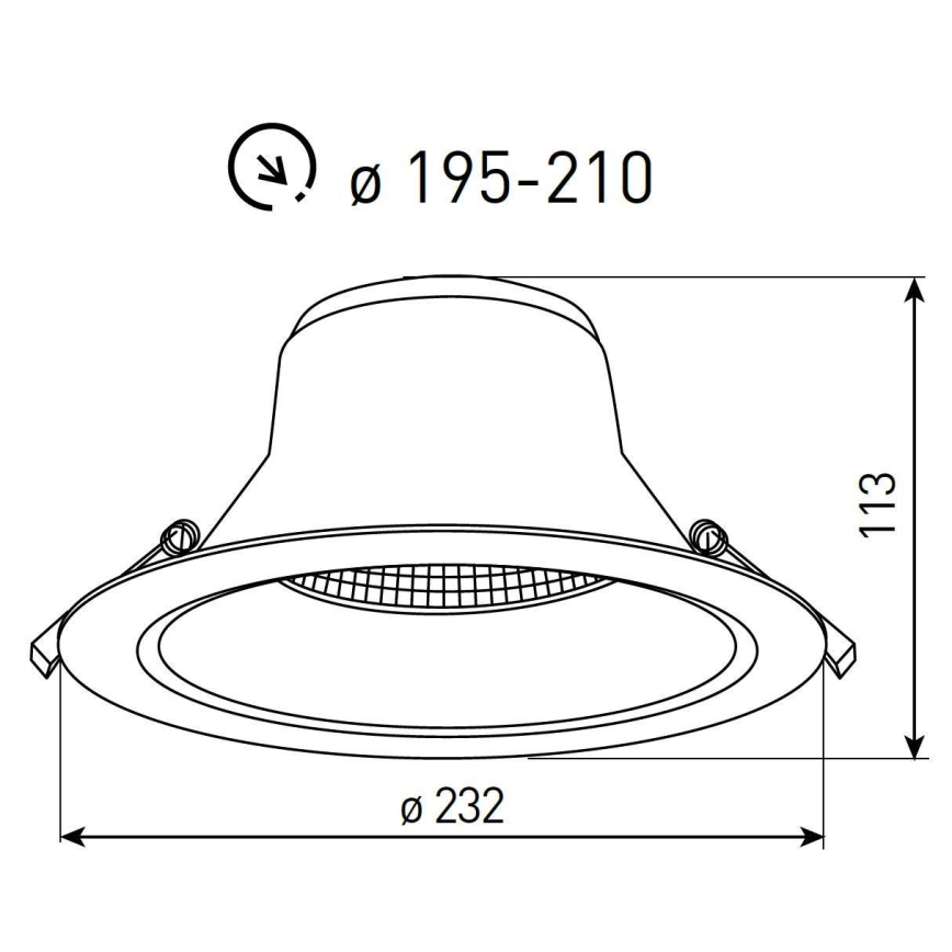 LED Prigušivo kupaonsko ugradno svjetlo NYON LED/24/34W/230V 3000/4000/5700K Ø 23,2 cm IP44 bijelo