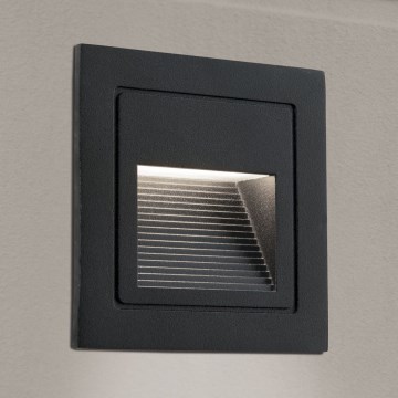 LED Ugrađena svjetiljka LORO LED/2W/230V IP65 crna