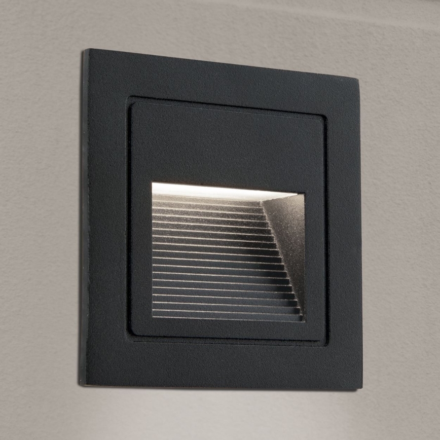 LED Ugrađena svjetiljka LORO LED/2W/230V IP65 crna