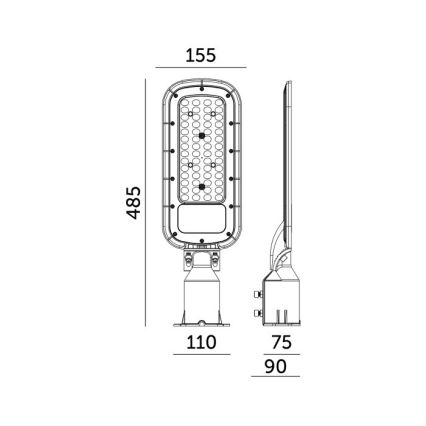 LED ulična svjetiljka BRELUXO LED/100W/230V 4000K IP65