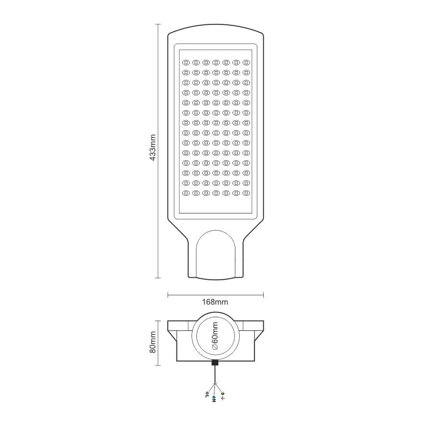 LED Ulična svjetiljka LED/100W/170-400V IP65