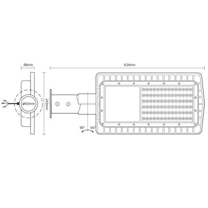 LED Ulična svjetiljka LED/100W/230V 5000K IP65