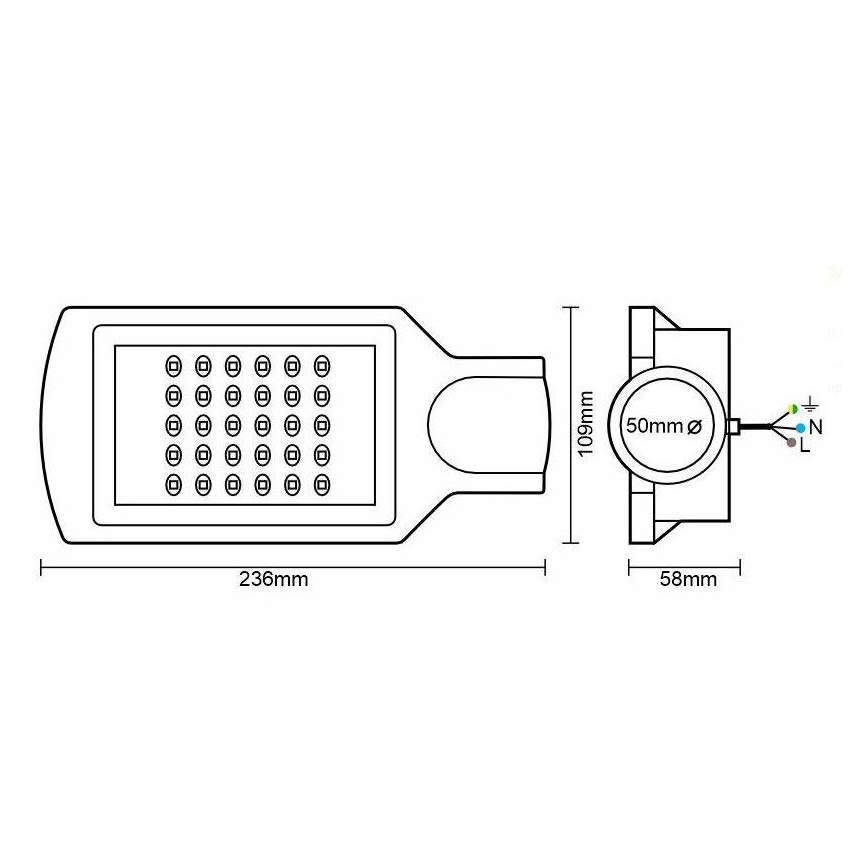 LED Ulična svjetiljka LED/30W/170-400V IP65