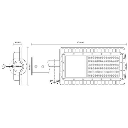 LED Ulična svjetiljka LED/30W/230V 2700K IP65