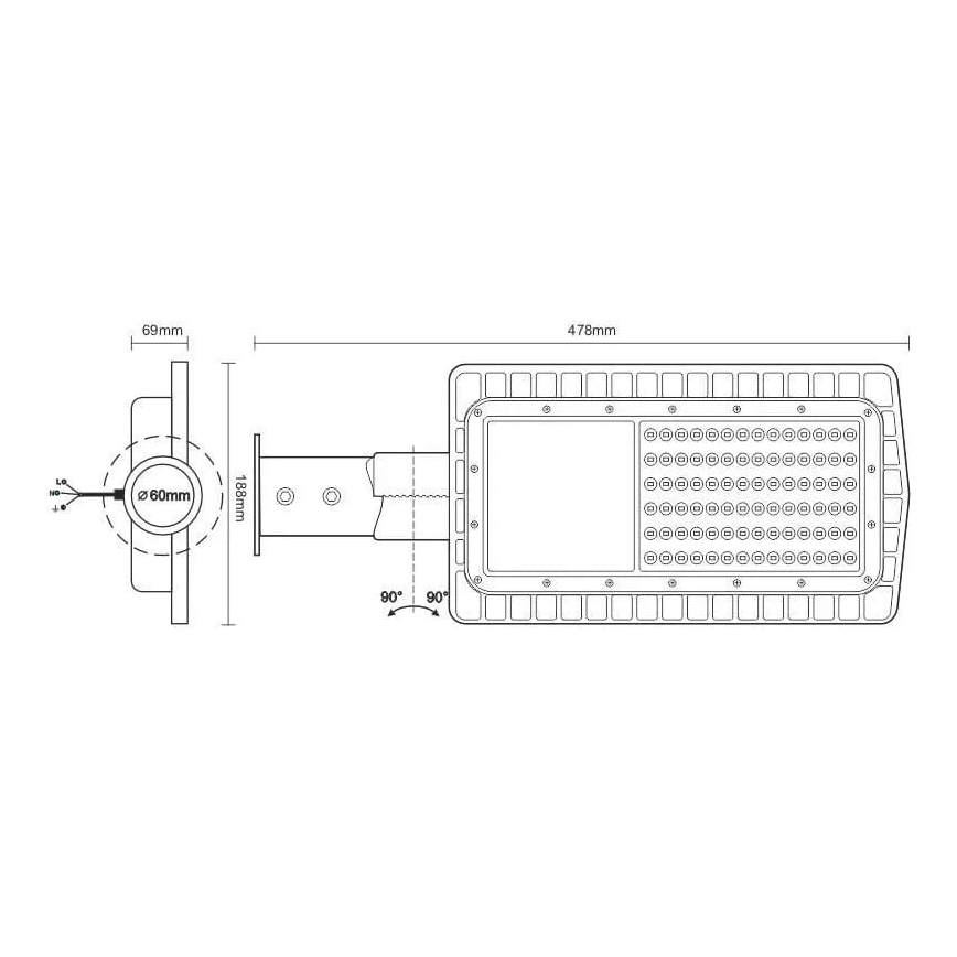 LED Ulična svjetiljka LED/30W/230V 5000K IP65