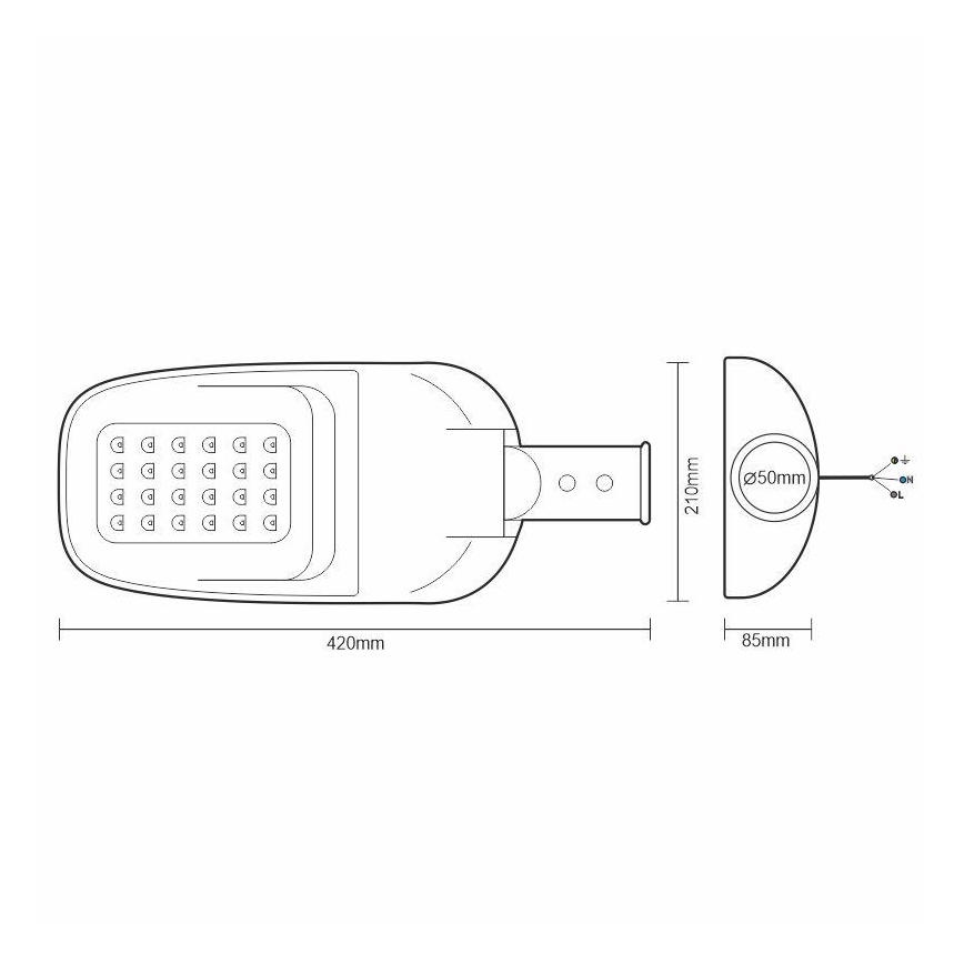 LED Ulična svjetiljka LED/40W/230V 5000K IP65