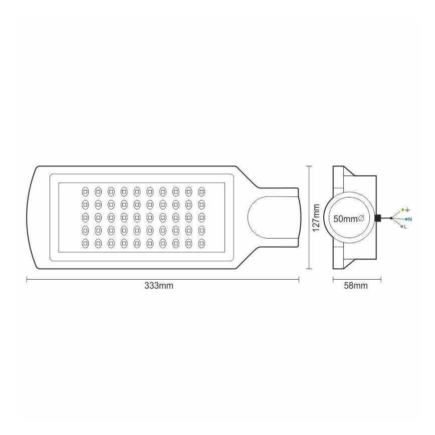 LED Ulična svjetiljka LED/50W/170-400V 4000K IP65