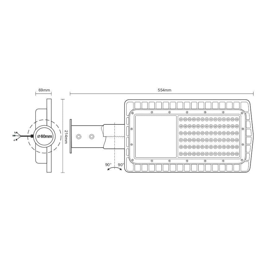 LED Ulična svjetiljka LED/60W/230V 5000K IP65