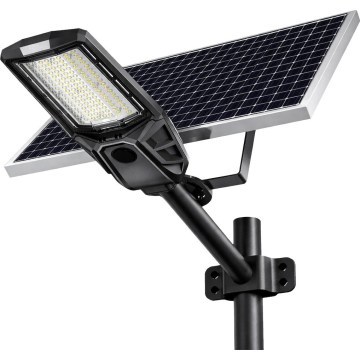 LED ulična svjetiljka s mogućnošću prigušivanja, sa senzorom i solarnim panelom KOBRA LED/400W/3,2V 24000 mAh IP65 antracit + daljinski upravljač