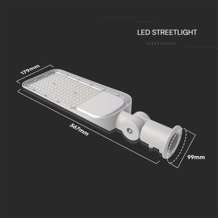 LED Ulična svjetiljka sa senzorom za dan/noć SAMSUNG CHIP LED/100W/230V 4000K IP65 siva