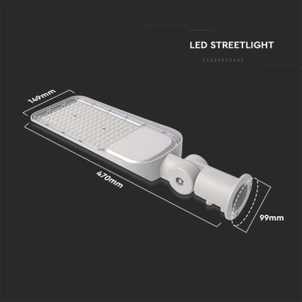 LED Ulična svjetiljka SAMSUNG CHIP LED/100W/230V 4000K IP65 siva