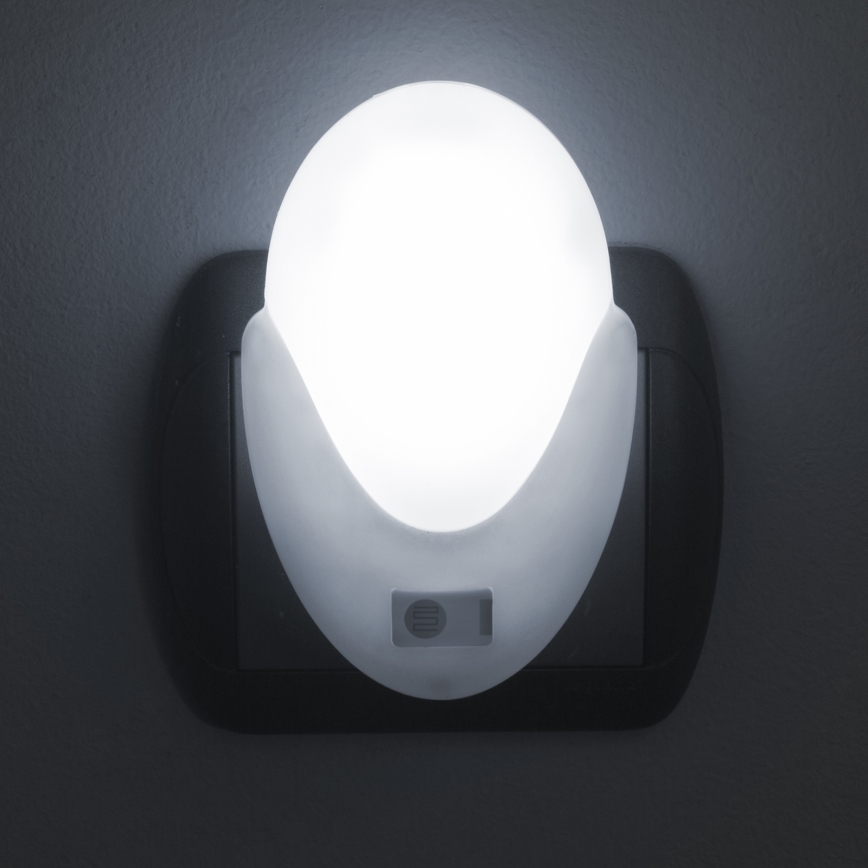 LED Utična orijentacijska svjetiljka sa senzorom za dan/noć LED/1W/230V
